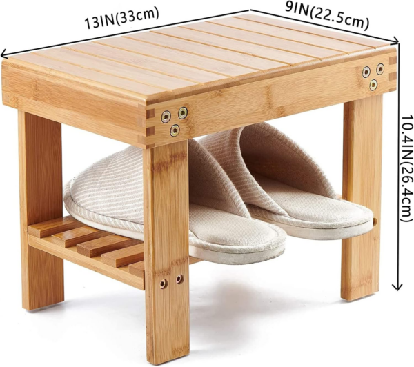 Bamboo Step Stool, Wooden Small Stool - Image 4