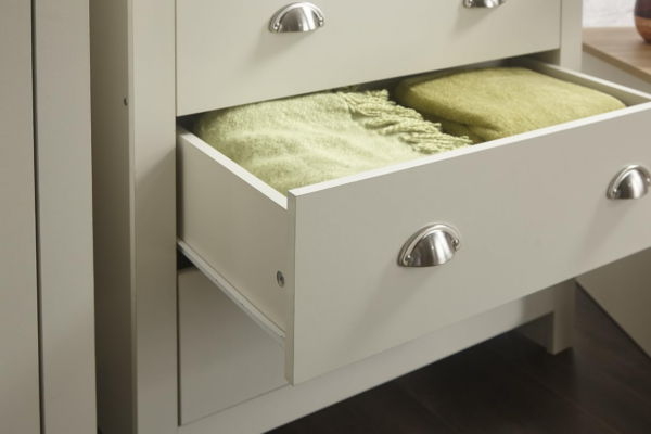 3 piece bedroom set - Wardrobe Chest of Drawers Bedside - Cream - Image 5