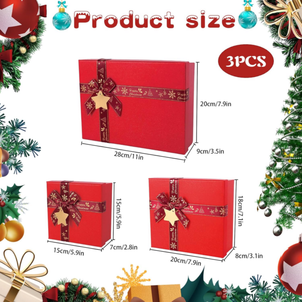 Gift Boxes for Presents with Lids - Set of 3 - Image 5