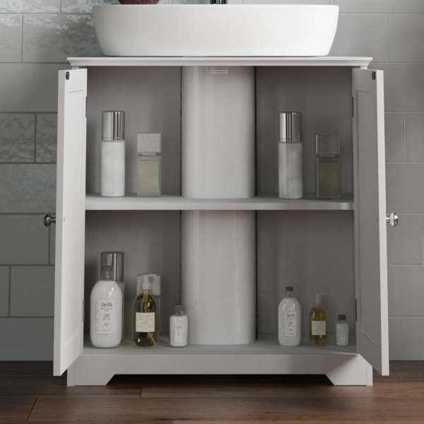 Under Sink Bathroom Cabinet Floor Standing Storage Cupboard Basin Unit - Image 7