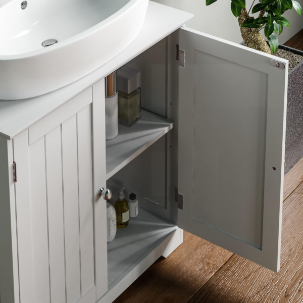 Under Sink Bathroom Cabinet Floor Standing Storage Cupboard Basin Unit - Image 4