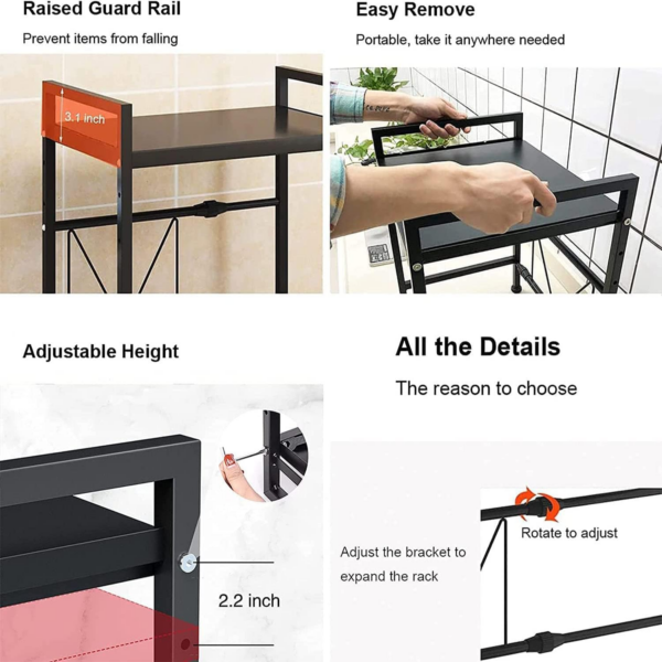 2 Tier Expandable Microwave Shelf - Image 5