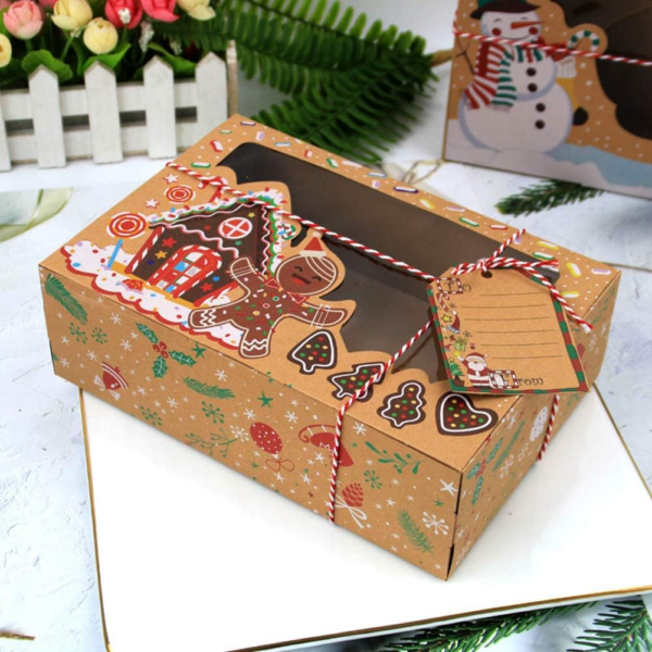 12 Pack Christmas Cookie Boxes with Clear Window Paper Boxes for Christmas Gifts - Image 7