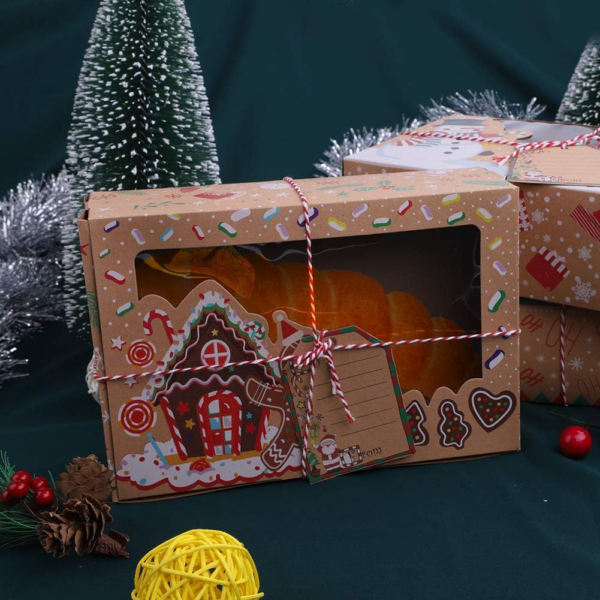 12 Pack Christmas Cookie Boxes with Clear Window Paper Boxes for Christmas Gifts - Image 6