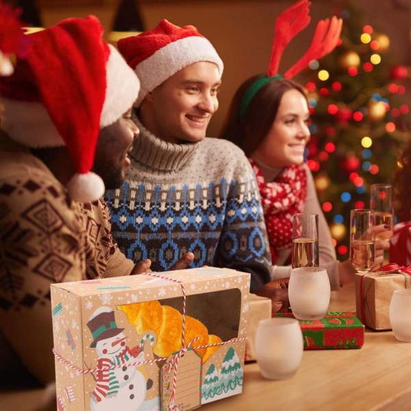 12 Pack Christmas Cookie Boxes with Clear Window Paper Boxes for Christmas Gifts - Image 4