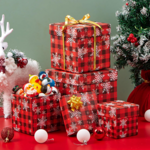 4 Pcs Christmas Gift Boxes Set with Lids