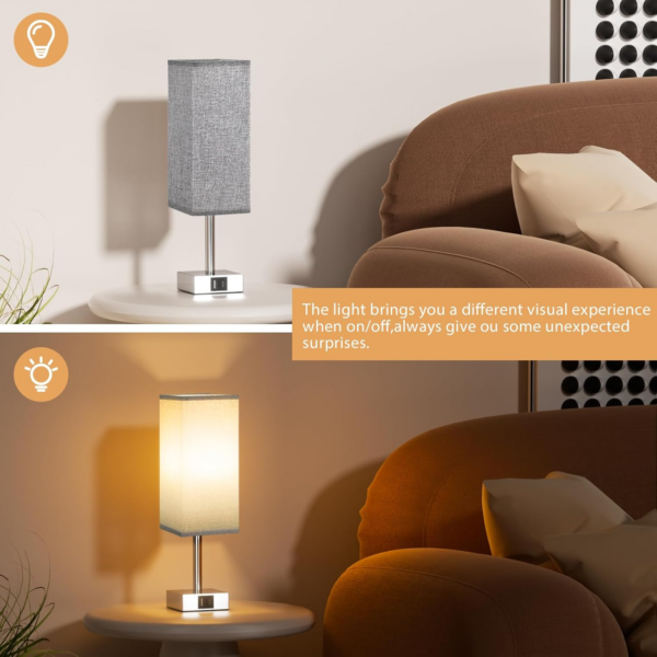 Touch Control Bedside Lamps Set of 2, Touch Lamps with USB-C+A Charging Ports - Image 5