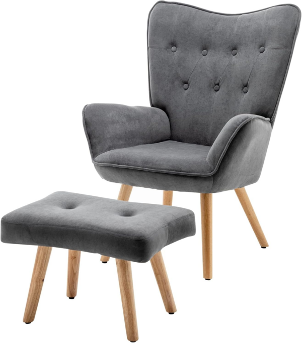 Armchair with Footstool Living Room - Image 4