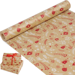 Christmas Wrapping Paper Roll, Recyclable Kraft Paper