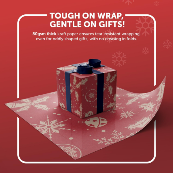 Wrapping Paper Roll - Premium Quality Festive Kraft Paper - Image 5