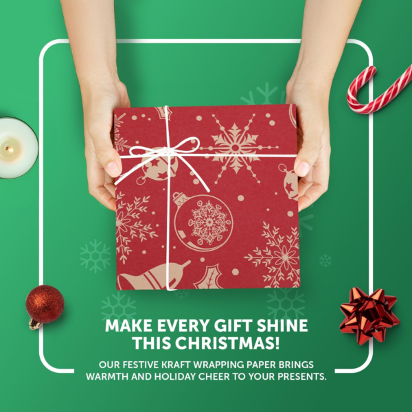 Wrapping Paper Roll - Premium Quality Festive Kraft Paper - Image 4