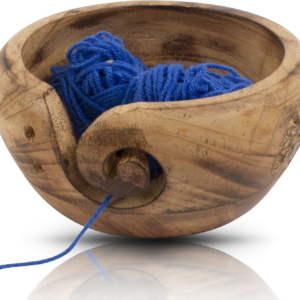 Handcrafted Wooden Yarn Knitting Crochet Bowl