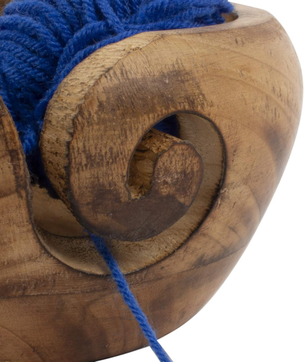 Handcrafted Wooden Yarn Knitting Crochet Bowl - Image 4