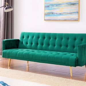 Velvet Three Seater Sofa Bed