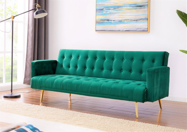 Velvet Three Seater Sofa Bed