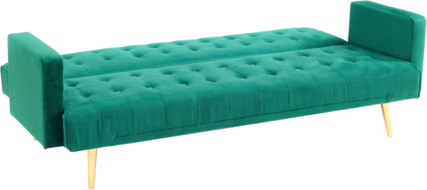Velvet Three Seater Sofa Bed - Image 2