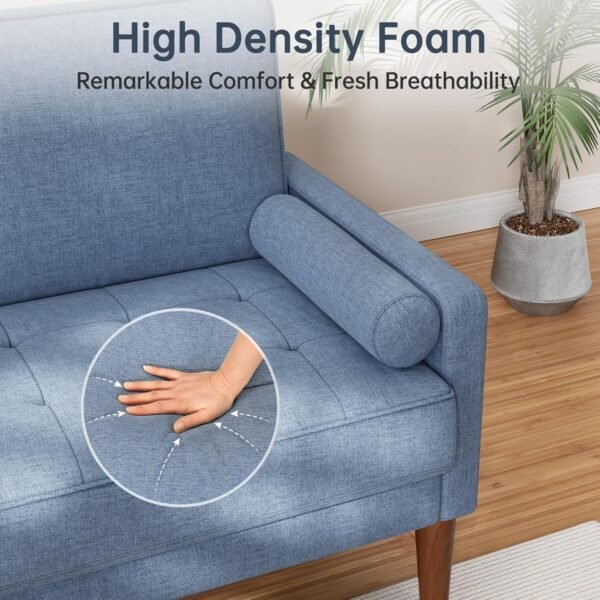 Small 2 Seater Sofa Blue - Image 4