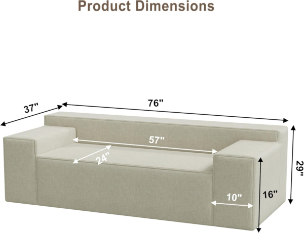 3 Seater Sofa, Sofa in A Box with 3 Couch Pillows - Image 8