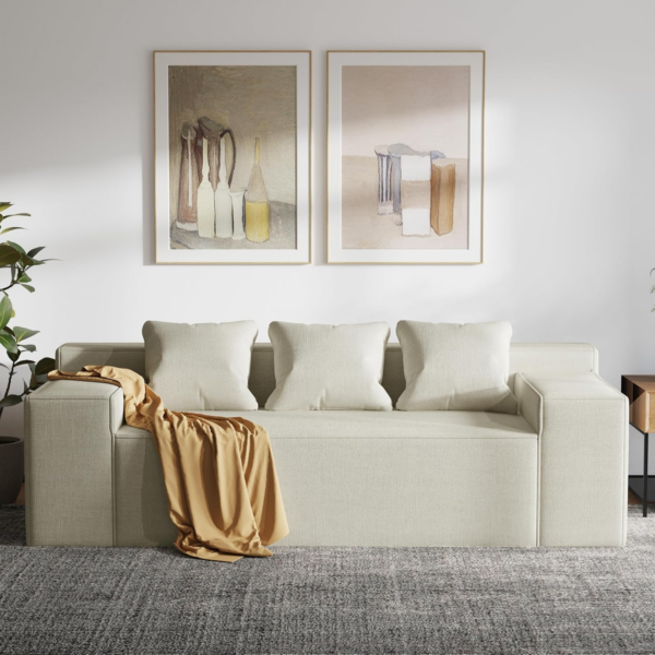 3 Seater Sofa, Sofa in A Box with 3 Couch Pillows - Image 7
