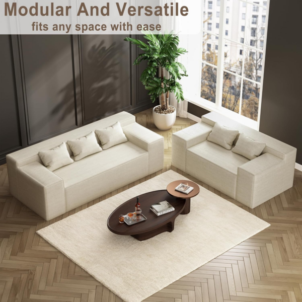3 Seater Sofa, Sofa in A Box with 3 Couch Pillows - Image 5