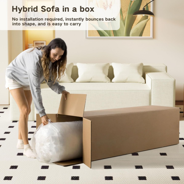 3 Seater Sofa, Sofa in A Box with 3 Couch Pillows - Image 4