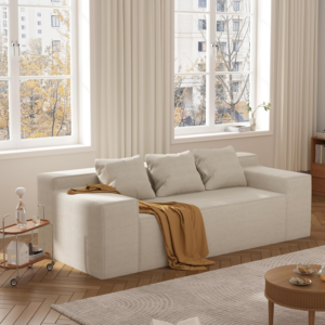 3 Seater Sofa, Sofa in A Box with 3 Couch Pillows
