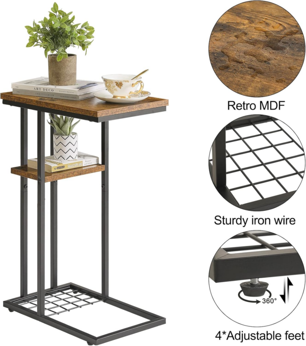 C-Shaped End Table Set of 2 - Image 2