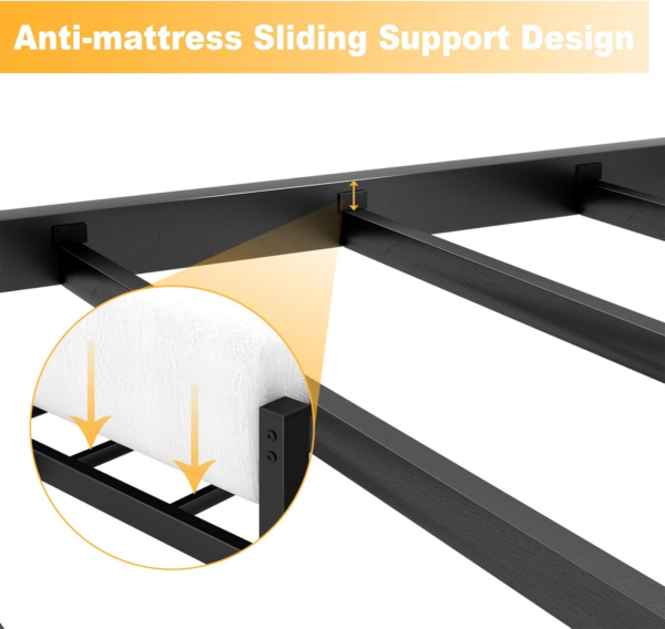 Single Bed Frames with Headboard 3ft Black Metal Small Single Bed Frame - Image 3