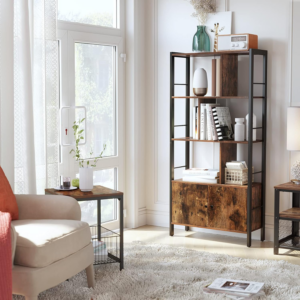 Bookshelf, Storage Shelf, Large Bookcase with Doors