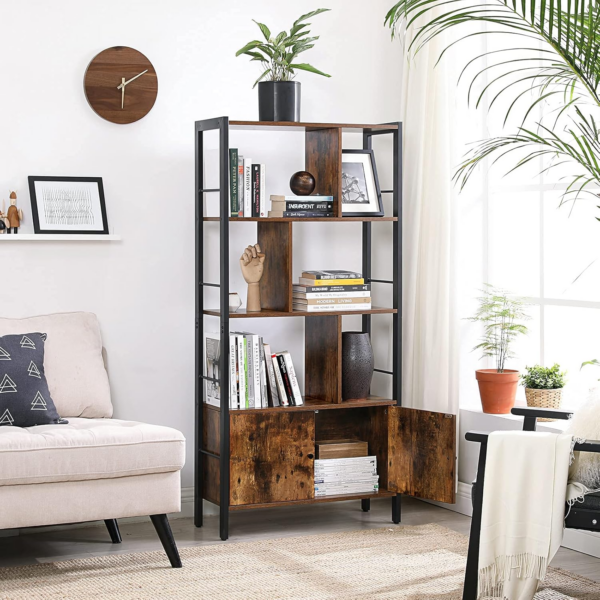 Bookshelf, Storage Shelf, Large Bookcase with Doors - Image 4