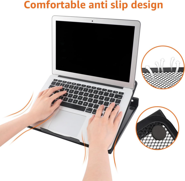 Ventilated Adjustable Ergonomic Laptop Stand, 33 x 28.7 x 18.5 cm, Black - Image 5