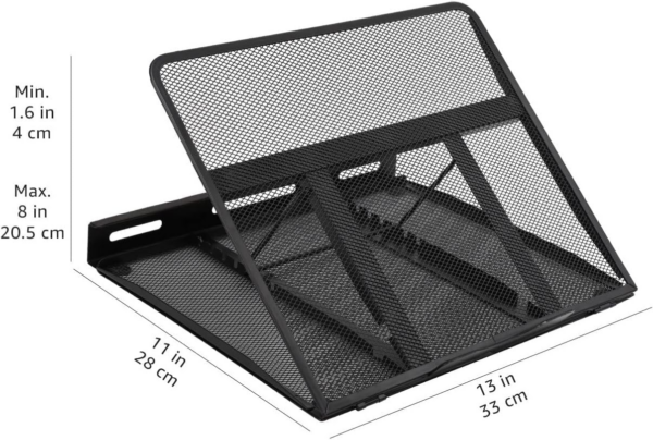Ventilated Adjustable Ergonomic Laptop Stand, 33 x 28.7 x 18.5 cm, Black - Image 4