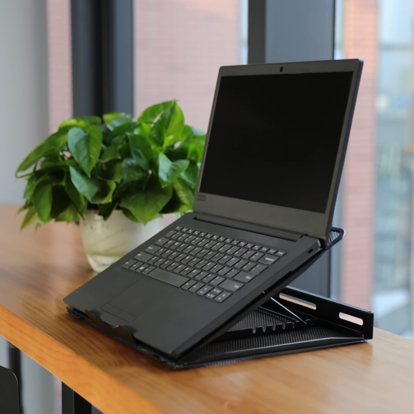 Ventilated Adjustable Ergonomic Laptop Stand, 33 x 28.7 x 18.5 cm, Black - Image 3
