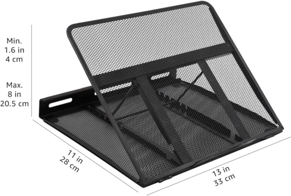 Ventilated Adjustable Ergonomic Laptop Stand, 33 x 28.7 x 18.5 cm, Black - Image 2
