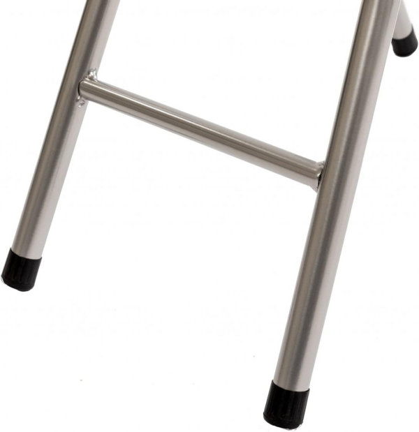 White Padded Folding High Chair Breakfast Kitchen Bar Stool Seat - Image 7