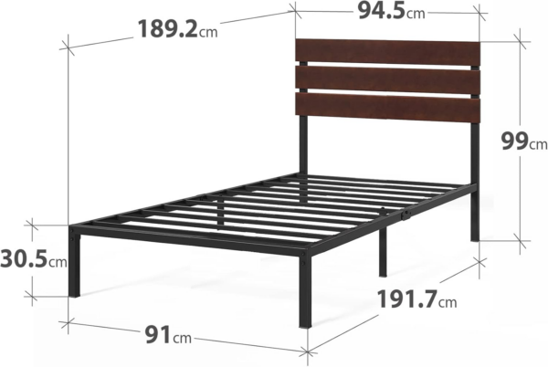 Single Bed frame - Bed 90x190 cm - 31 cm Height with Underbed storage - Image 8