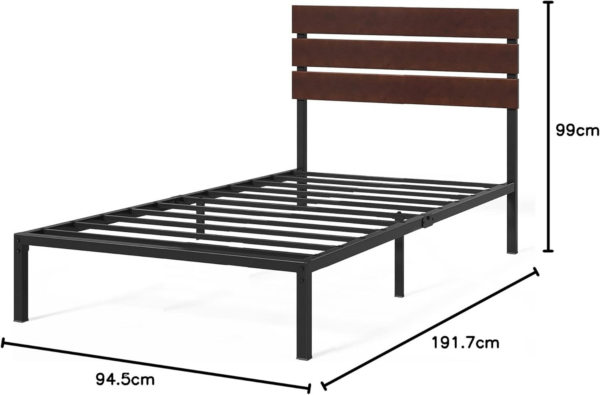 Single Bed frame - Bed 90x190 cm - 31 cm Height with Underbed storage - Image 5
