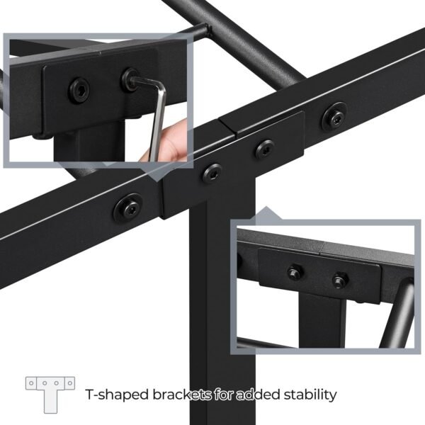 3ft Single Bed, Metal Bed Frame Mattress Foundation with Cross-design Headboard - Image 6