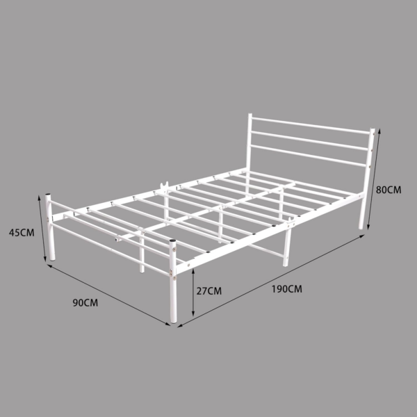 Single Bed Frames 3ft Metal Platform Bed Frame with Headboard and Footboard - Image 5