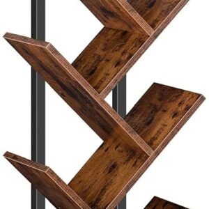 Tree Bookshelf Tall, 9-Tier Floor Standing Book Shelf