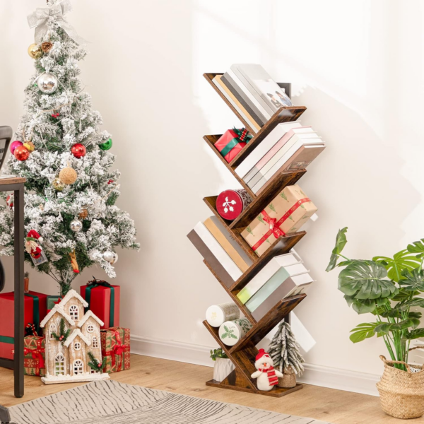 Tree Bookshelf Tall, 9-Tier Floor Standing Book Shelf - Image 10