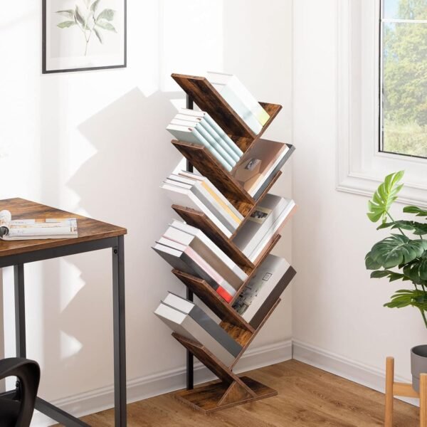 Tree Bookshelf Tall, 9-Tier Floor Standing Book Shelf - Image 7