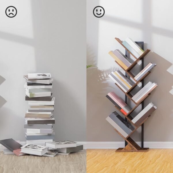 Tree Bookshelf Tall, 9-Tier Floor Standing Book Shelf - Image 6
