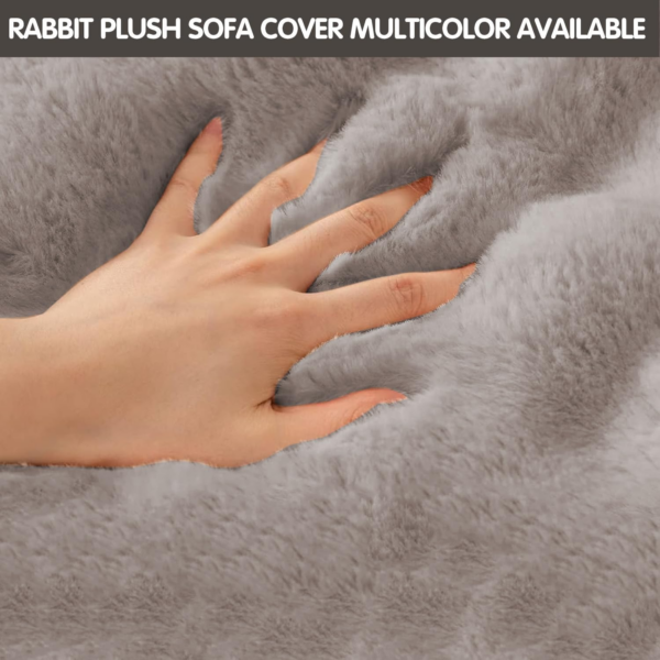 Thick Rabbit Plush Sofa Covers 1 2 3 Seater - Image 4