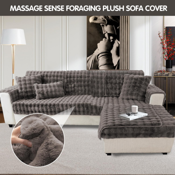 Thick Rabbit Plush Sofa Covers 1 2 3 Seater - Image 3