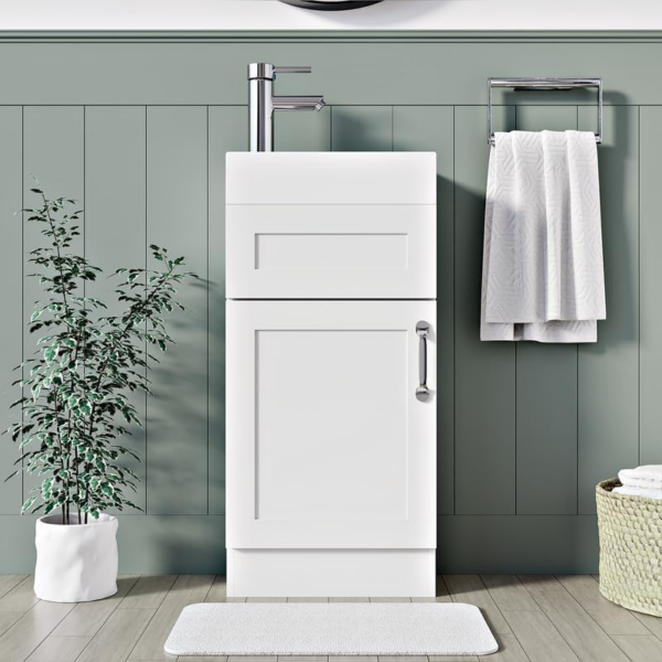 400mm Floor Standing Bathroom Vanity Unit With Basin - Image 8