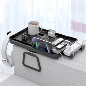 Couch Arm Tray - 5-in-1 Large Capacity Armrest Clip Tray Table with Cup Holder