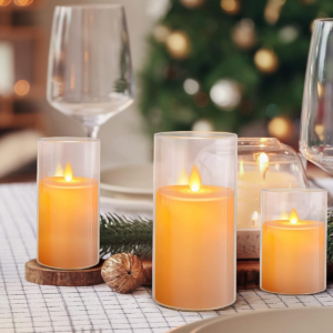 Pack of 3 (Φ 3" x H 4"/5"/6") LED Flameless Battery Operated Candles with Remote and Timer