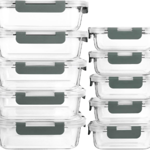 10-Pack Glass Meal Prep Containers