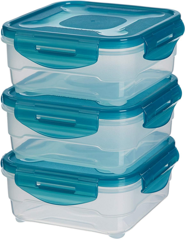 Air-Locked Leak-Proof, Stackable & Airtight Fridge/Freezer Containers with Lids